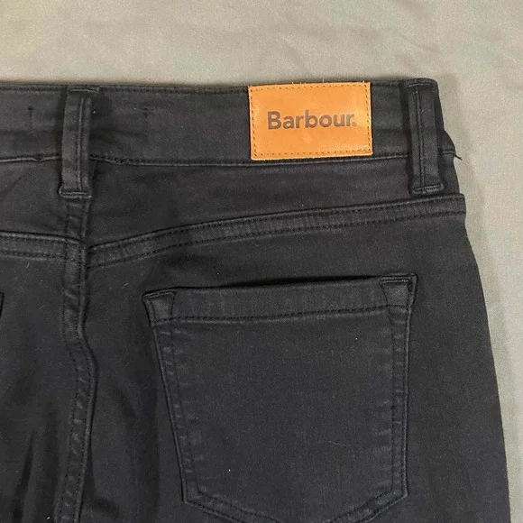 Barbour Slim Fit Black Jeans Womens Size 10 Stretch Denim Five Pocket Pants - Picture 2 of 6